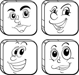 Four different kinds of square faces vector