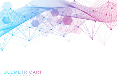 Science network pattern connecting lines and dots vector