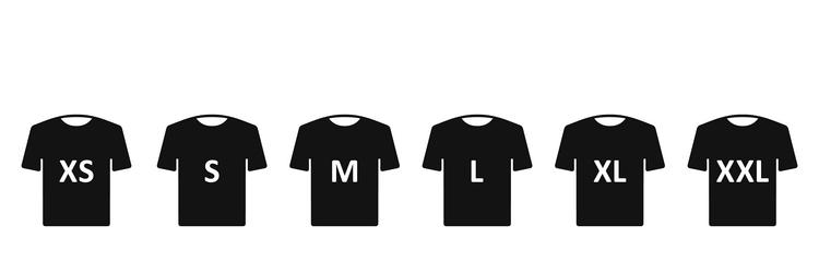 T-shirt size icon set clothing label or tag Vector Image