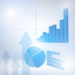 abstract financial chart with uptrend line graph vector