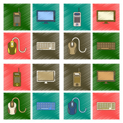 Assembly flat shading style icon office computer vector