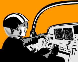 pilot in cockpit vector