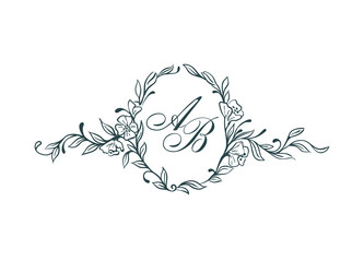 Letter nn wedding monogram logo design Royalty Free Vector