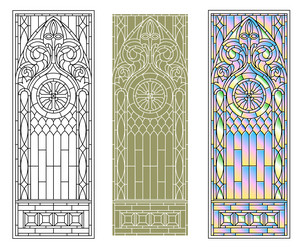 Medieval gothic stained glass round window texture