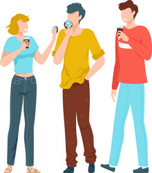 Friends together young people taking selfie vector