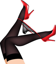 Legs in shoes with panties vector
