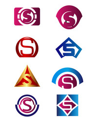 set of letter s logo branding identity corporate vector image