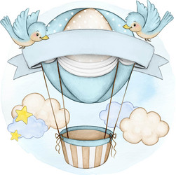 Watercolor Baby Shower Balloons Vector Image