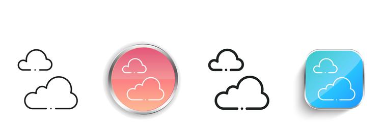 cloudy icon thin linear regular and button style vector image