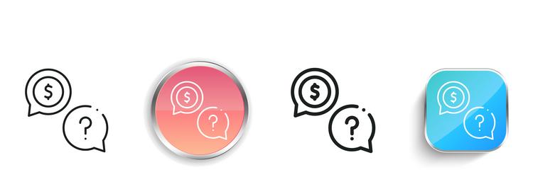 faq icon thin linear regular and button style vector image