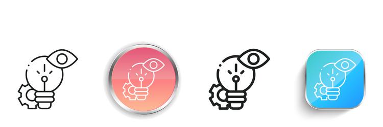 idea icon thin linear regular and button style vector image