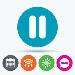 pause sign icon player navigation button vector image