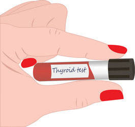 Thyroid test tube diagnosis technology vector