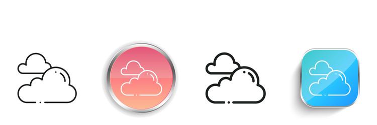 cloudy icon thin linear regular and button style vector image