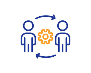 Engineering team line icon engineer or architect vector