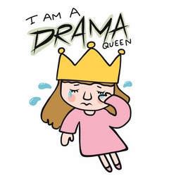 i am a drama queen girl cry cartoon Vector Image