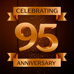ninety five years anniversary celebration design vector image