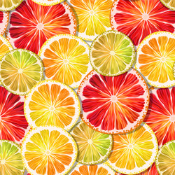 seamless pattern with lemon lime and grapefruit vector image