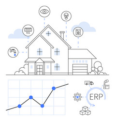 smart home automation with iot devices and erp vector image