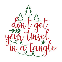 Tinsel & Tangled Christmas Tee Vector Image