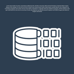 Blue line binary code icon isolated on vector