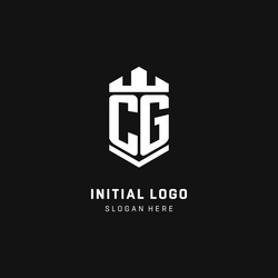 Cg initial wedding monogram logo Royalty Free Vector Image
