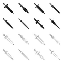 isolated object game and armor icon set vector image