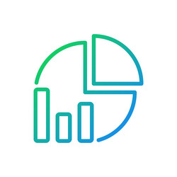pie chart pixel perfect gradient linear icon vector image