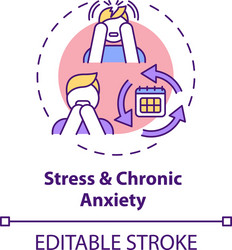 Stress and chronic anxiety concept icon vector