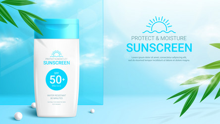 Sunscreen ad poster template Royalty Free Vector Image