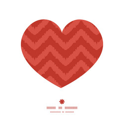 Colorful ikat chevron heart silhouette pattern vector