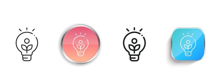 idea icon thin linear regular and button style vector image