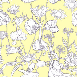 Seamless pattern medicinal herbs and flowers Vector Image