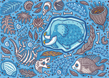Fossil Pattern - Ancient Bones & Creatures vector