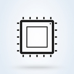 Processor chip cpu microprocessor modern icon vector