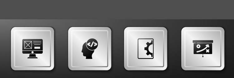 Set ui or ux design front end development web vector