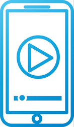 smartphone player button app connection internet vector image