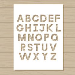 stencil template of alphabet on wooden background Vector Image