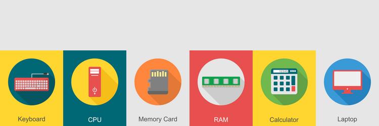 a set of 6 computer and hardware icons vector image
