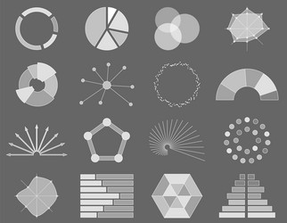 business chart collection set of graphs data vector image