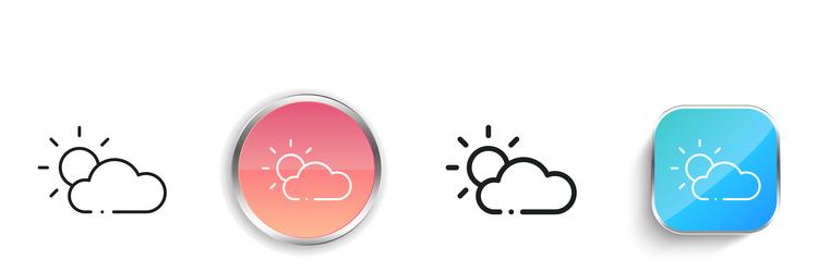 cloudy icon thin linear regular and button style vector image
