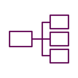 flowchart icon horizontal hierarchy and structure vector image