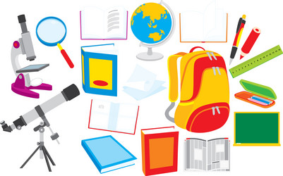 Copybook and textbook paints brush Royalty Free Vector Image