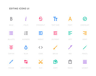 Text Editing Icons - UI Set vector image