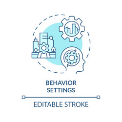 Thin line simple blue behavior settings icon vector