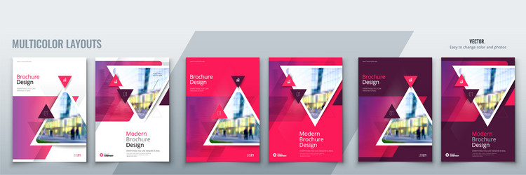 Brochure template layout design with triangles vector