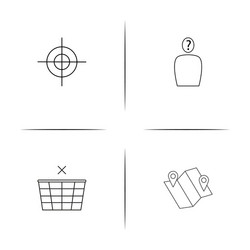maps and navigation simple linear icon setsimple vector image