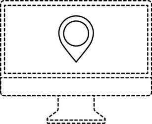 Monitor computer pointer map on screen app vector