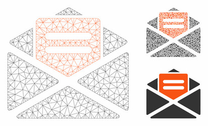 open mail mesh network model and triangle vector image