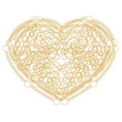 outline golden heart shape with copy space vector